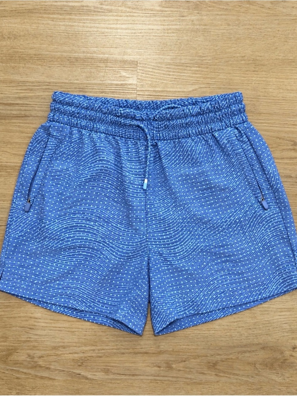 Athleta Blue Wave-Print Girls' Athletic Shorts